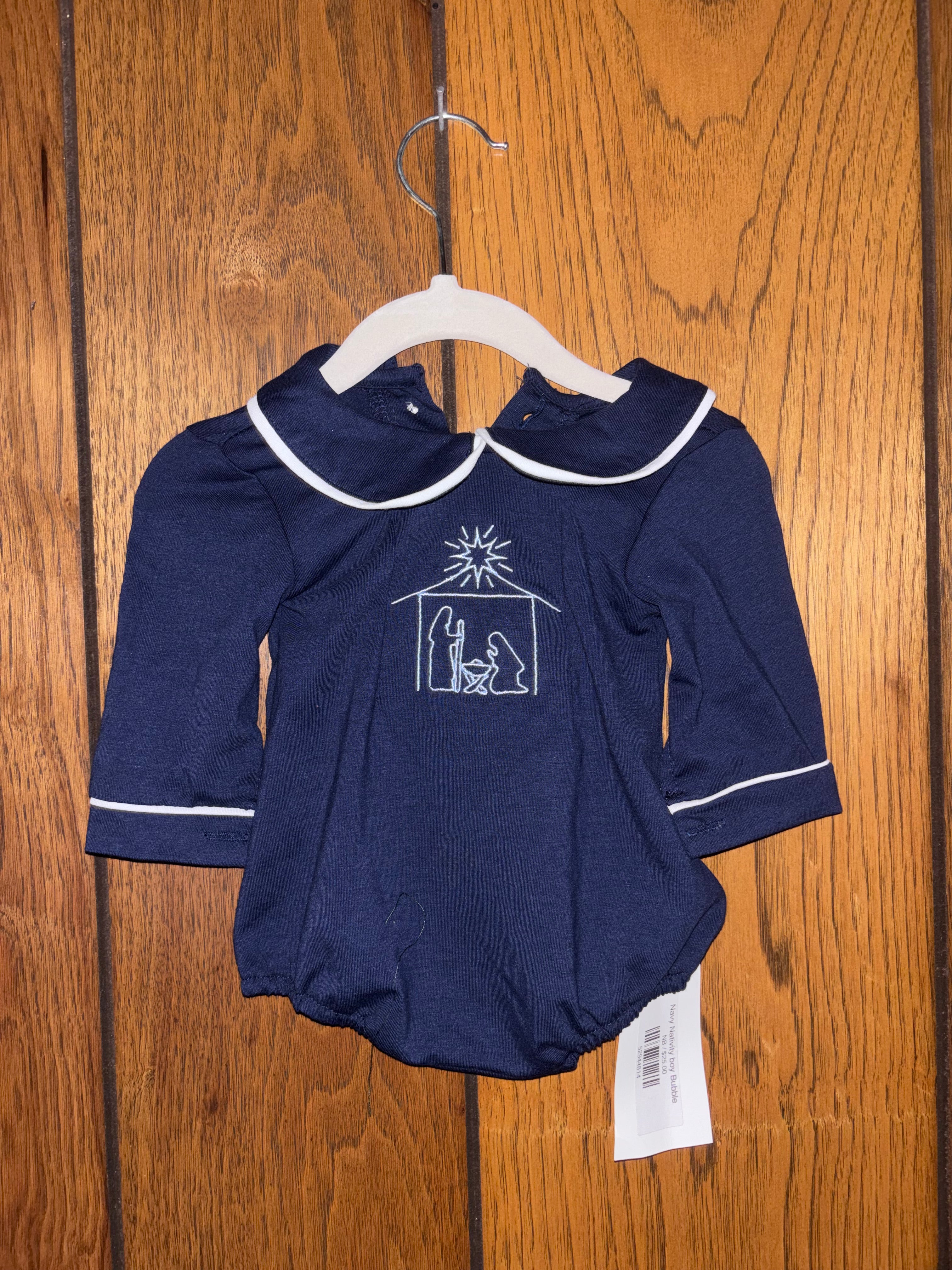 Navy Nativity Scene Bubble