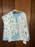 Blue Christmas Tree Pajama Set