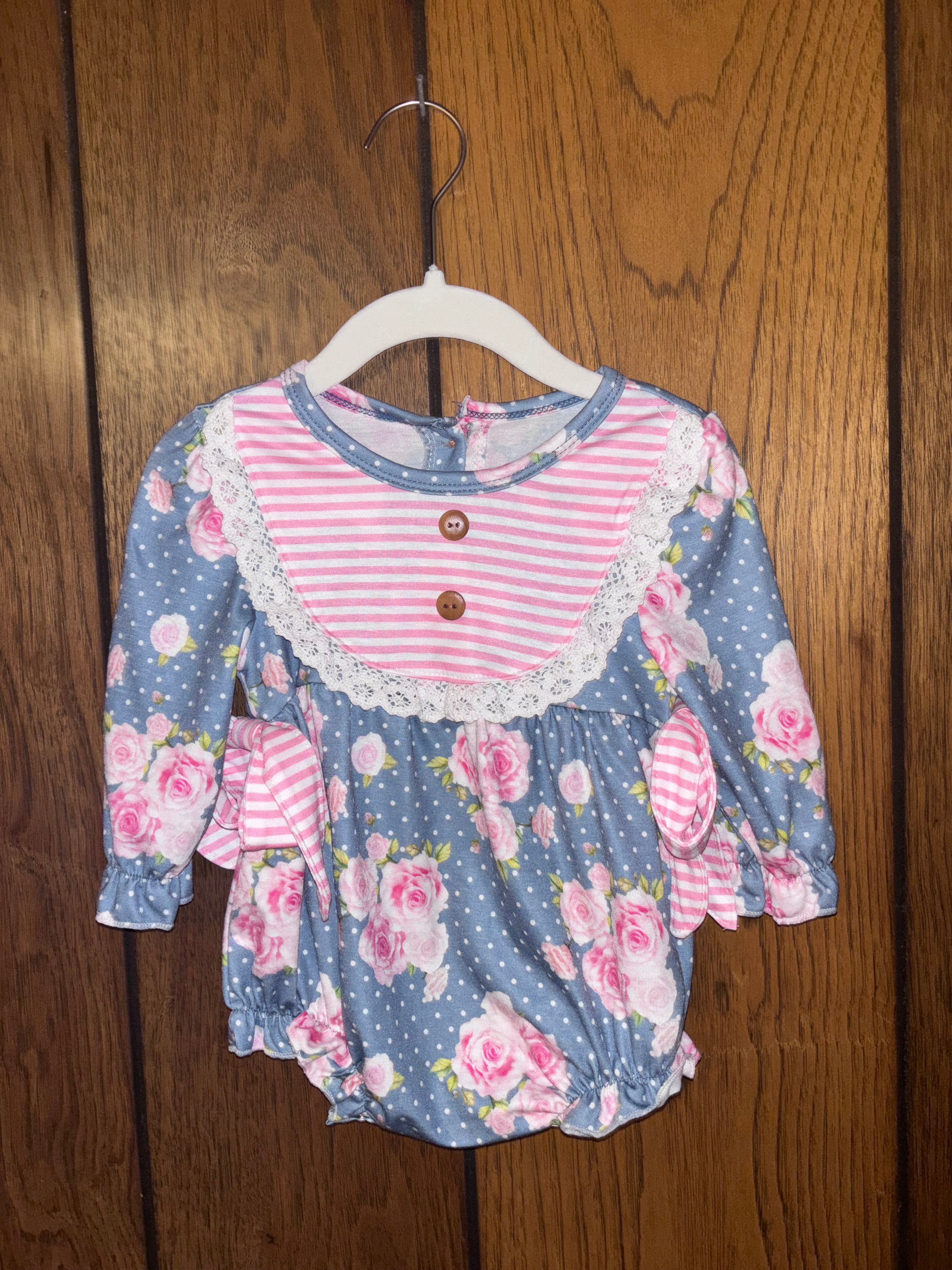Pink Striped Floral Bubble