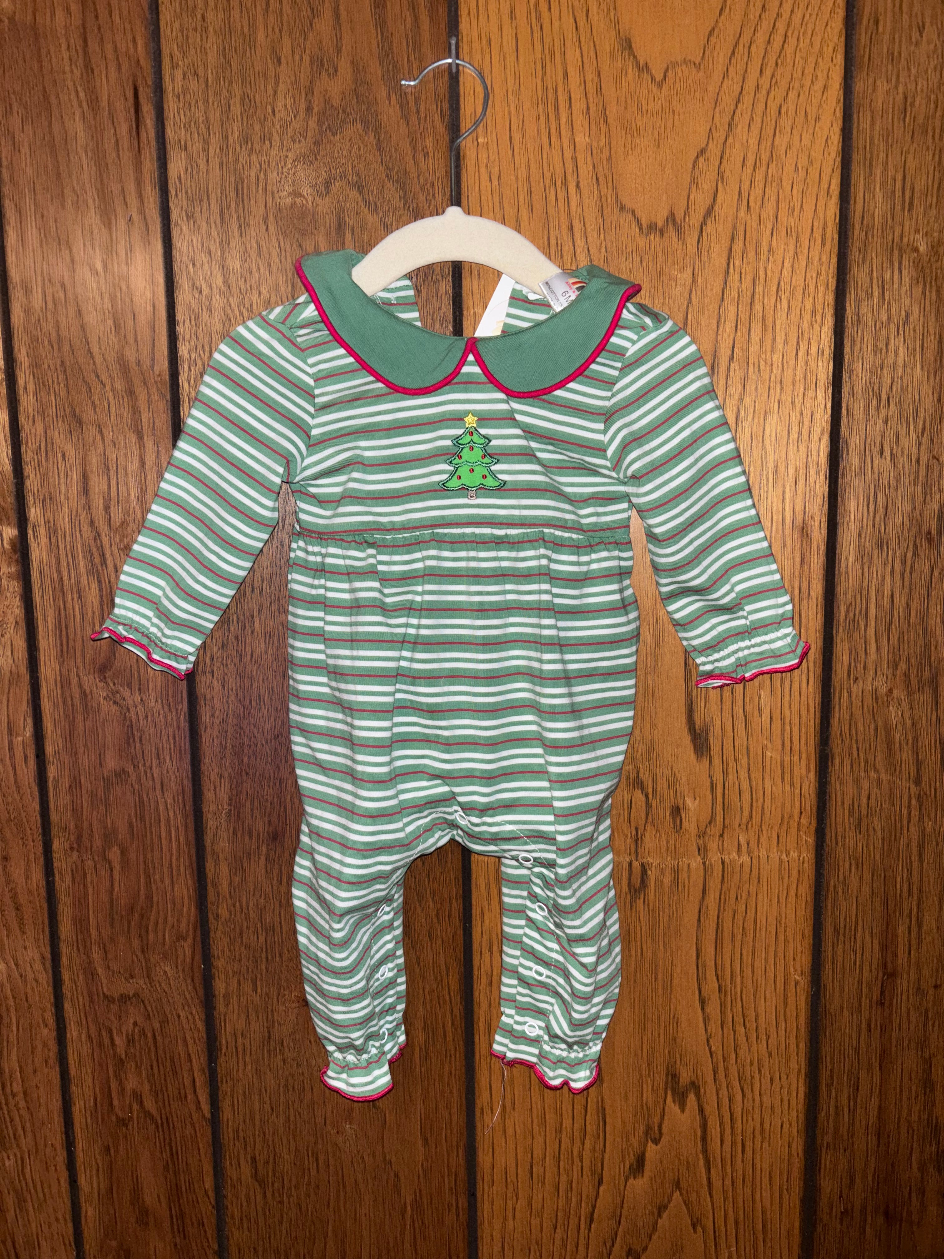 Christmas Tree Striped Romper
