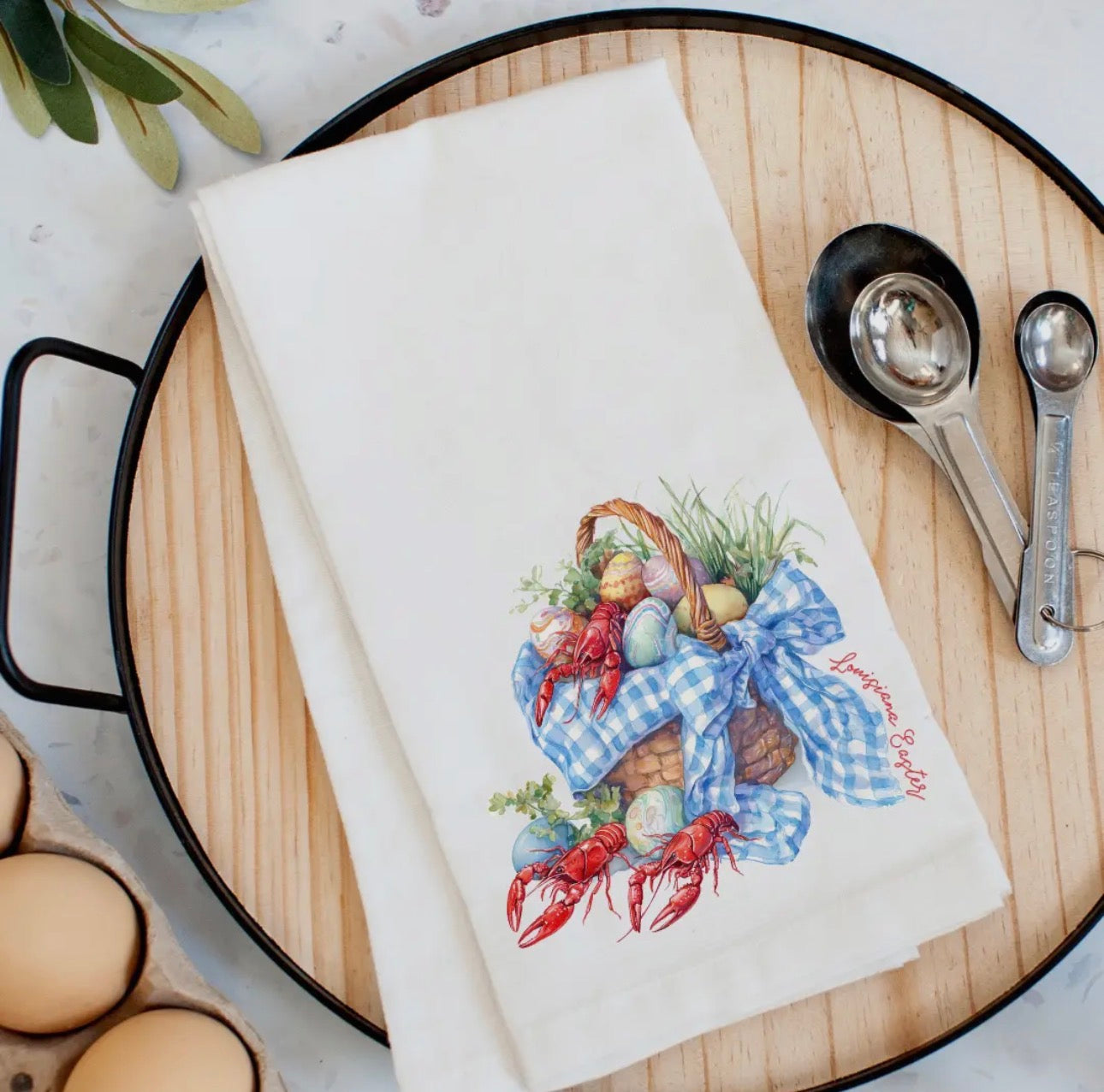 Louisiana Easter Basket Kitchen Towel