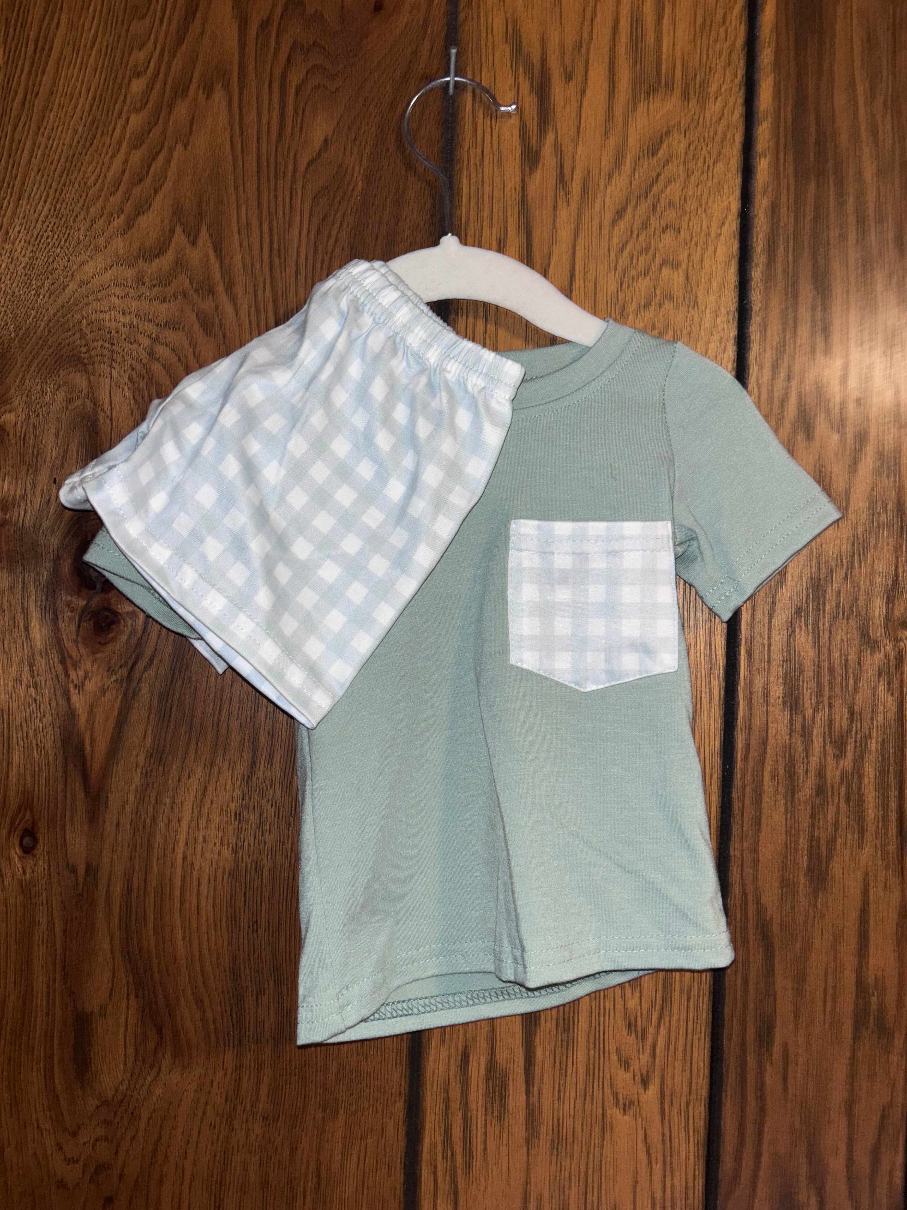 Boys Green Shorts Set