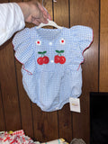 Blue Gingham Cherry Bubble