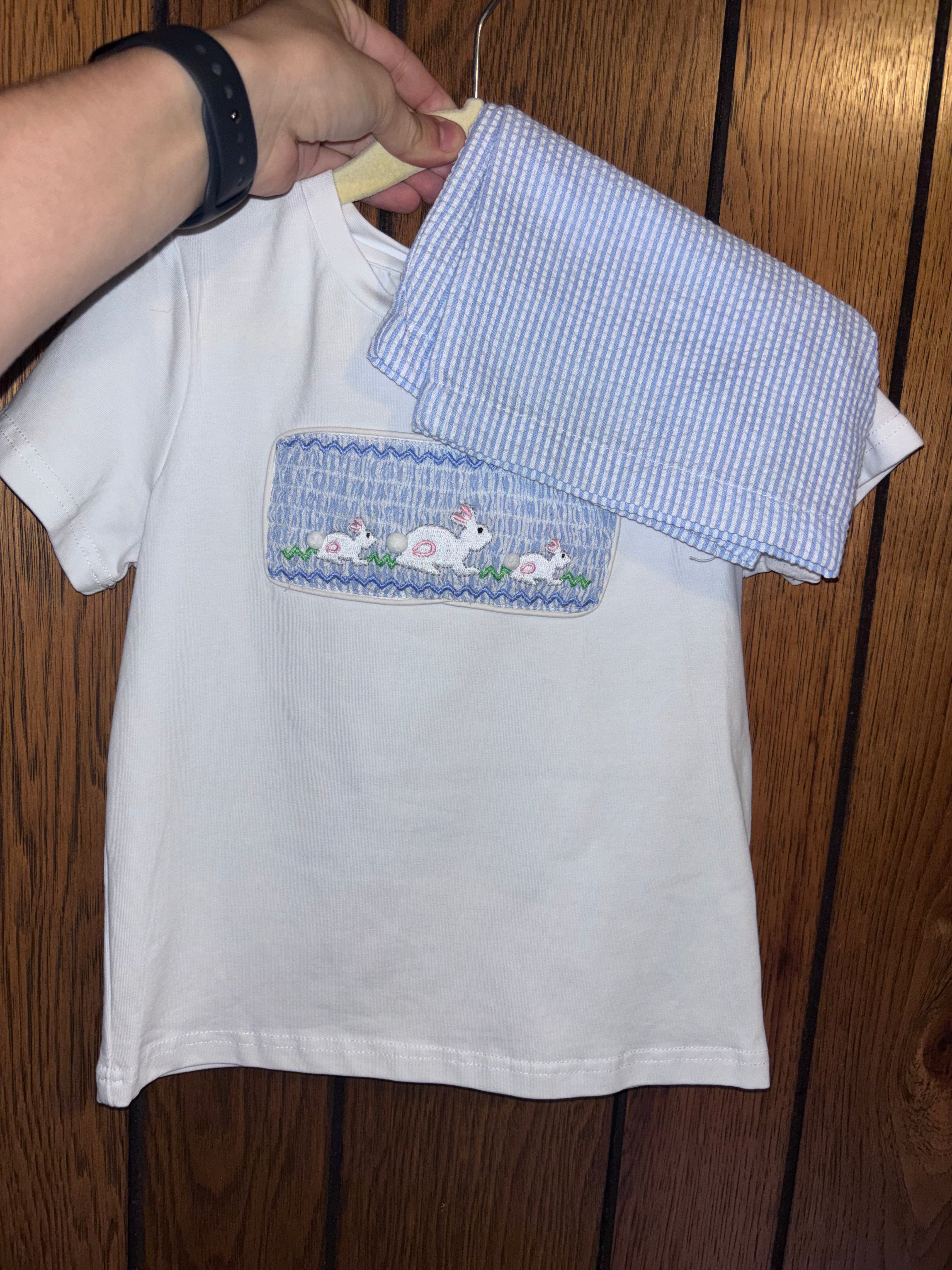 Bunny Smocked Shorts Set