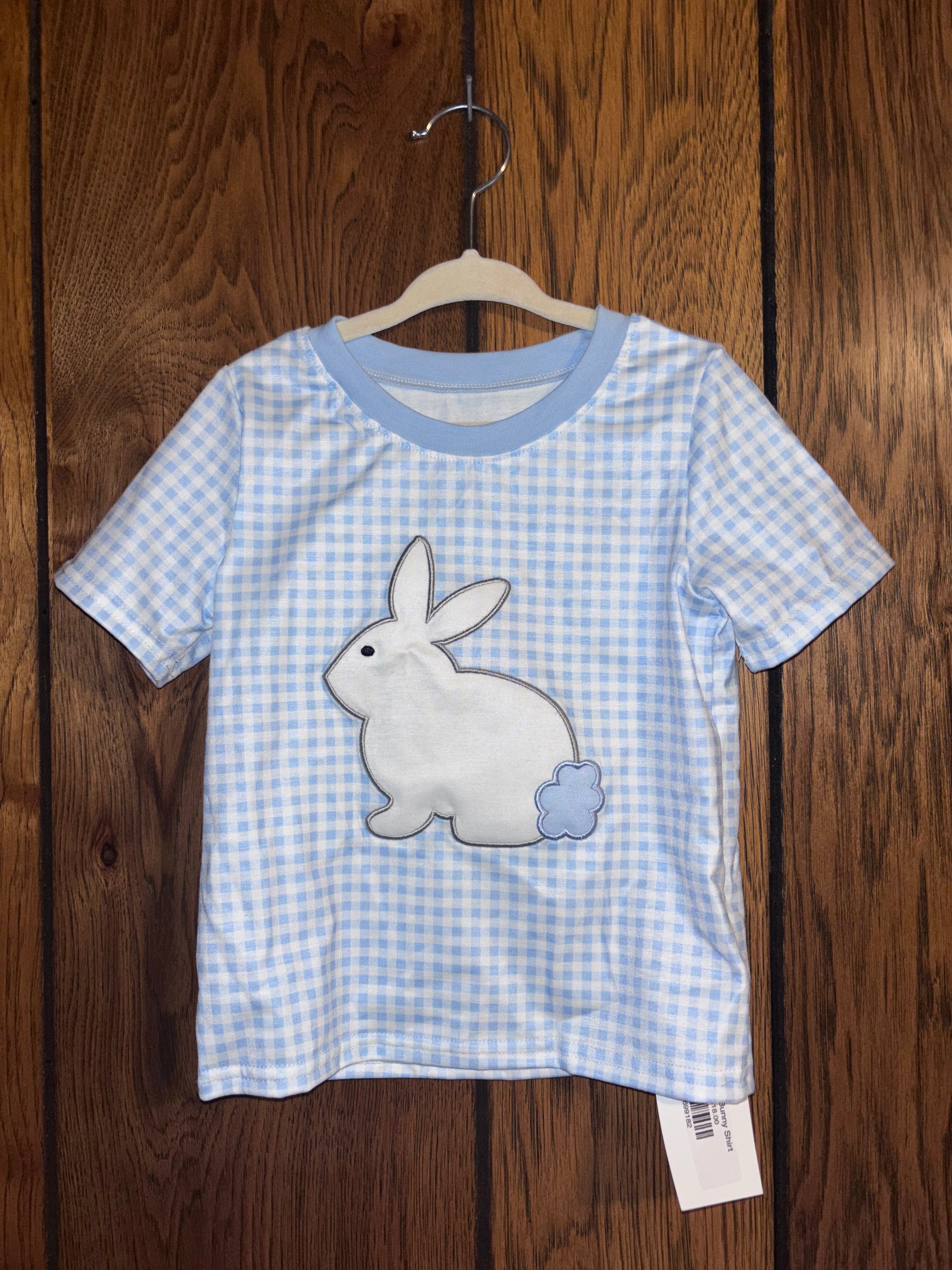 Blue Plaid Bunny Shirt
