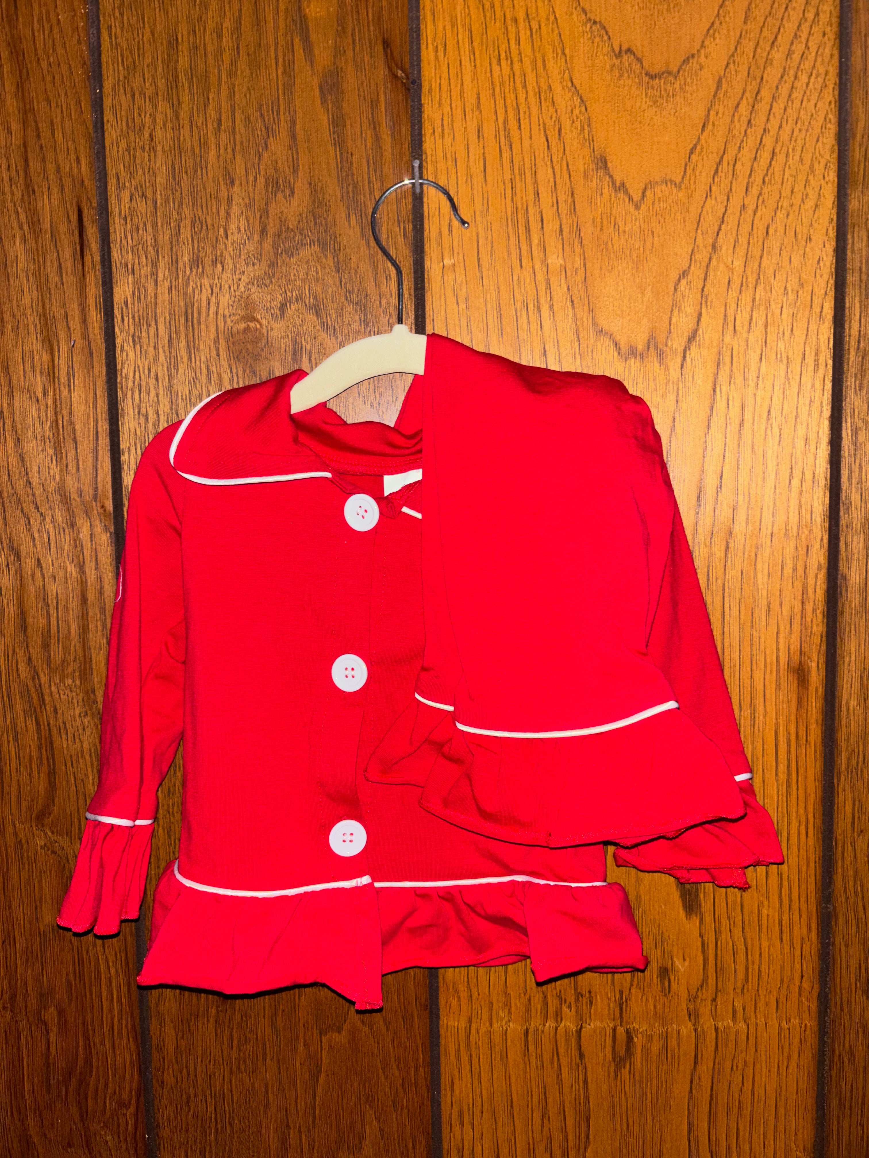 Red Ruffle Christmas Pajamas